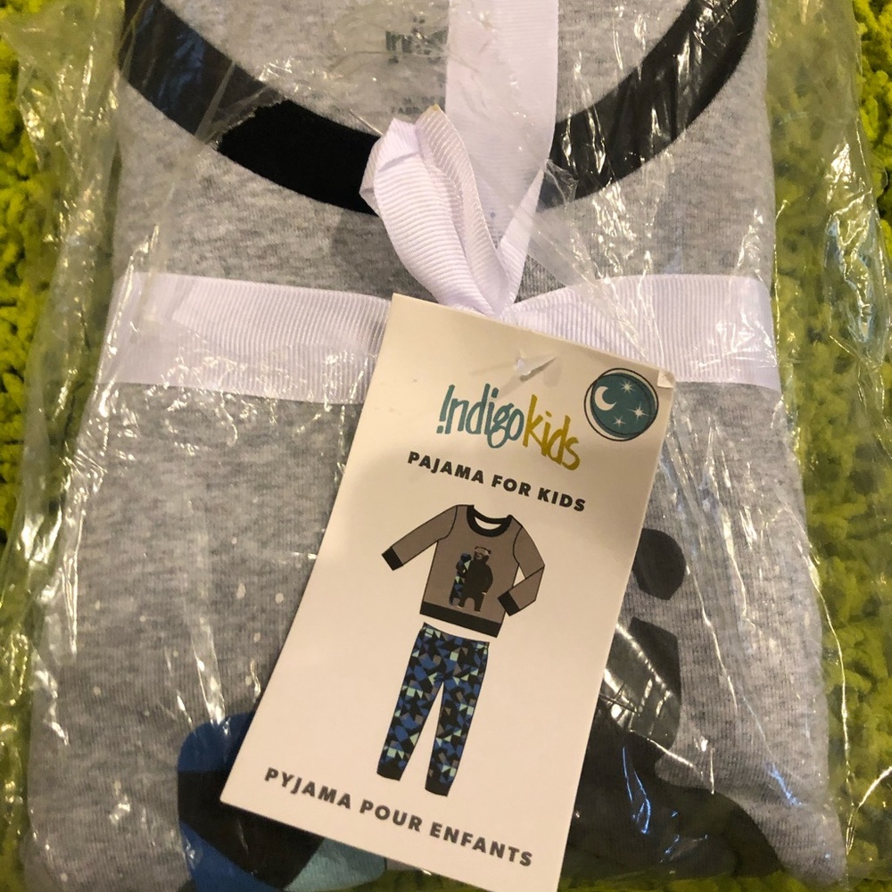 Indigo Kids Bear Pajama Set - Gray and Blue - nwt